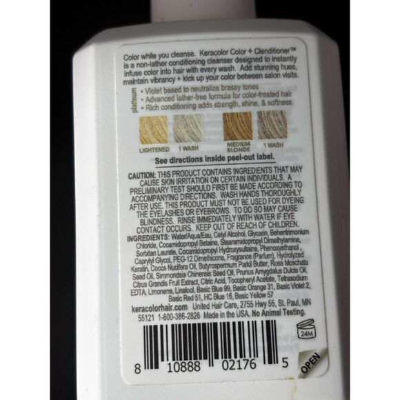 Keracolor Clenditioner PLATIUM Dye-Semi Permanent Conditioner12 Fl. Oz - Picture 4 of 4